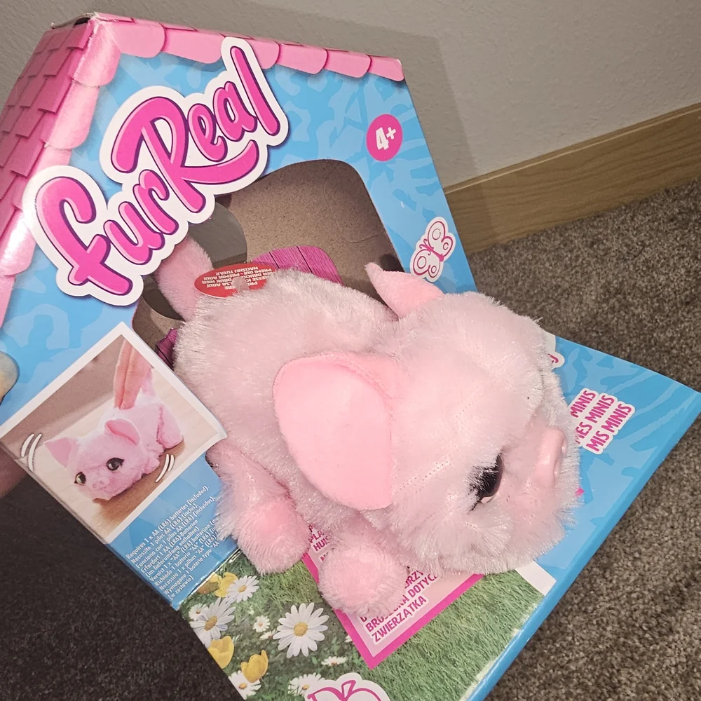 Fluffy Pink Pig Toy for Small Pets